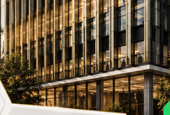 Modern glass façade building